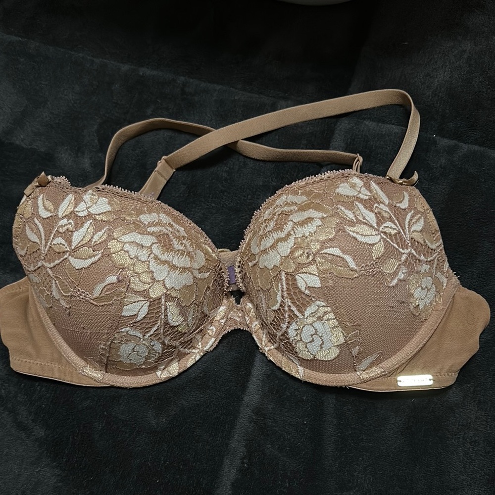 Adore Me Tan Lace Balconette Bra